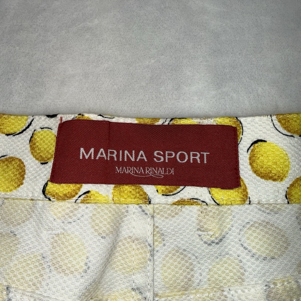 Marina Rinaldi Sport Textured Slim Crop Pant Womans 19 US 10 Lemon Print Cruise - Picture 5 of 12